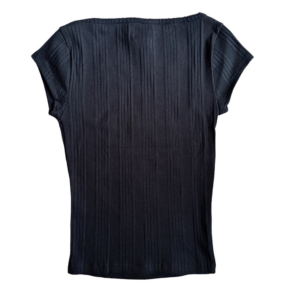 BDG Callie Baby Tee Ribbed Square Neck Cropped Top White XS Urban Outfitters - Picture 6 of 9